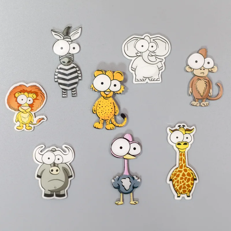 

1 Pcs Creative Cartoon Animal Monkey Elephant Icon Acrylic Magnetic Stickers Fridge Magnets Home Decor Refrigerator Sticker New