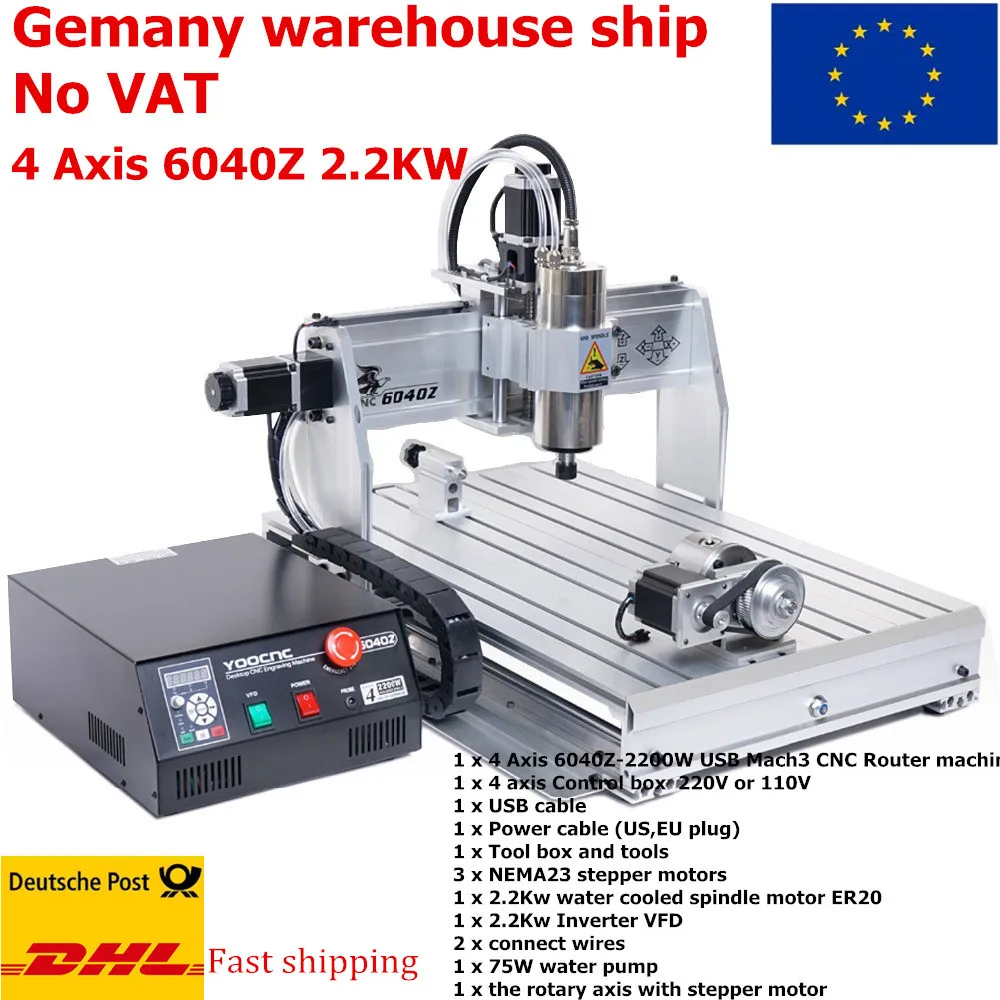 

New product!!! 4-Axis 6040Z 1500W USB Mahc3 CNC engraving machine 220VAC