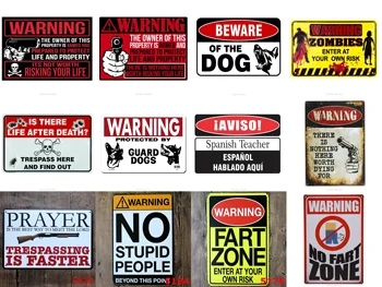 

Vintage Metal Tin Signs Warning No Stupid People Retro Signs Fart Zone Vintage Home Plaque Metal Painting Wall Decor Board Retro