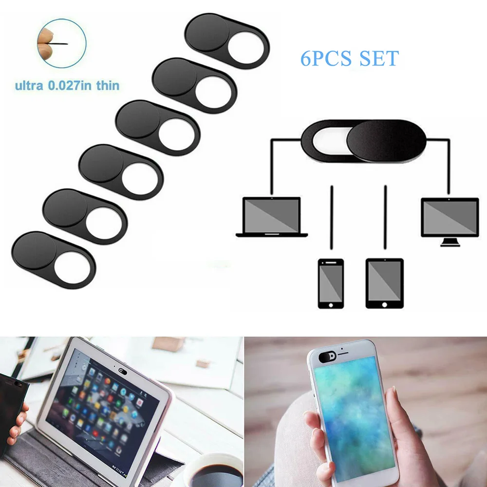 

6xWebcam Web Camera Security Cap Ultra-Thin Slide For IMac Laptop PC Phone For Cover Over Camera Lens
