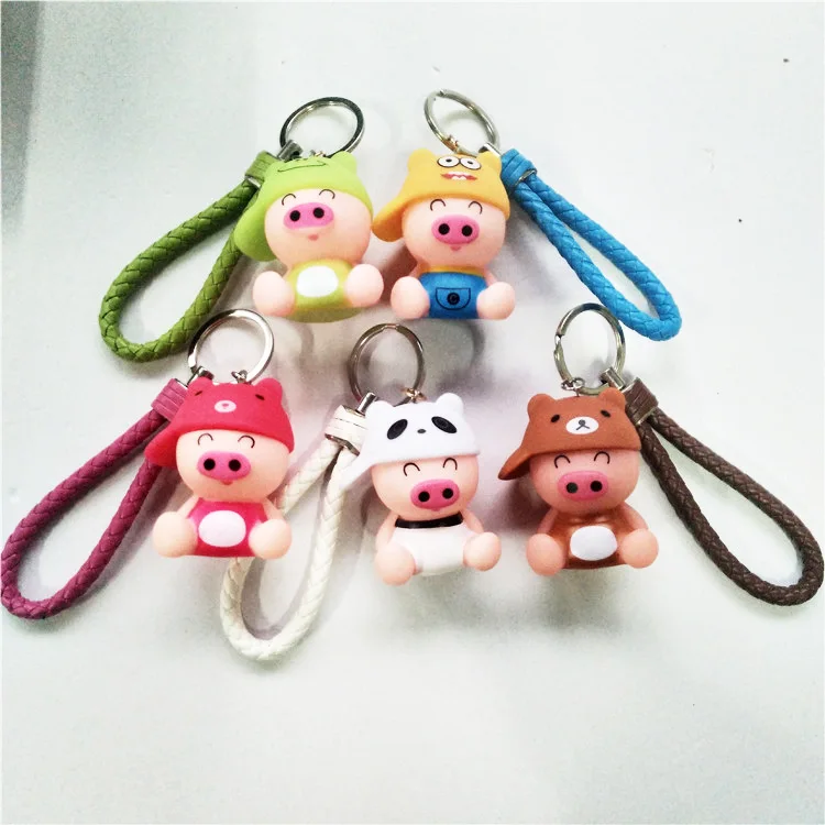 Мультфильм McDull свинья колокольчик брелок распродажа, милые куклы кулон пары автомобиль свинья маленькие подарки
