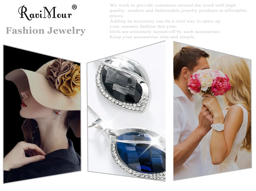 RAVIMOUR модное женское колье, ювелирное изделие, геометрический кристалл, массивное ожерелье с подвеской, серебряный цвет, длинная цепочка, Colar
