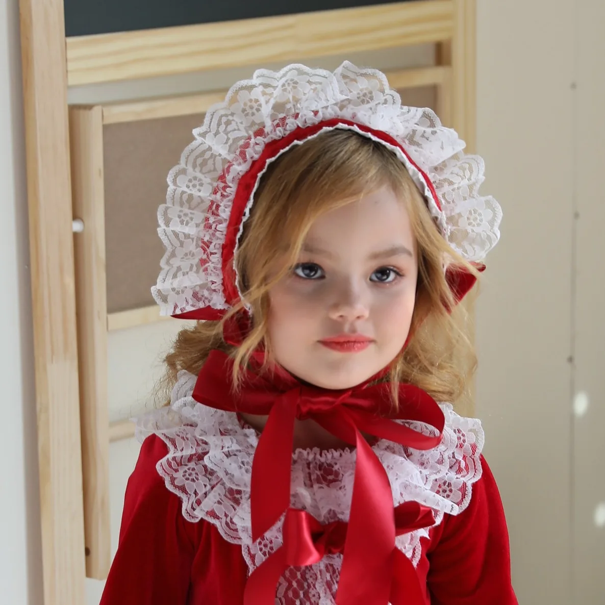 4 шт./компл. красное бархатное осенне-зимнее винтажное испанское платье Помпон платье принцессы Лолита рождественское праздничное платье для девочек
