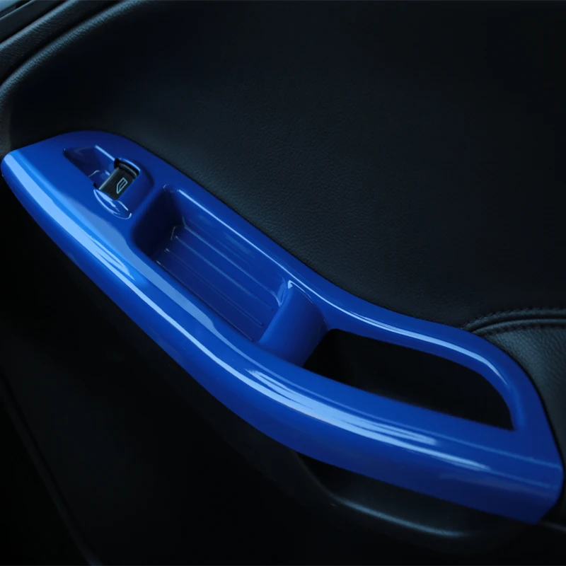 

A Little Change ABS bule Car Inner Window Lifter Panel Modification Trim Sticker for Ford Focus 3 4 Mk3 Mk4 2012- 2016 2017 2018