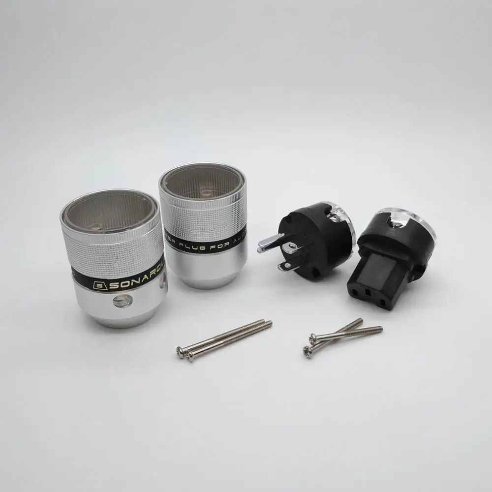 SONARQUEST Алюминий сплав P25-P(B) C25-P(B) High End родием нам Мощность Plug& IEC разъем для Hi-Fi аудиоусилитель