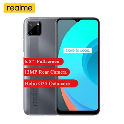 Realme C11 смартфон 2 Гб оперативной памяти, 32 Гб встроенной памяти, 6,5 дюйммини-капля полноэкранный Helio G35 Octa Core 5MP Фронтальная камера 5000 мА/ч, 4G, мобиль...