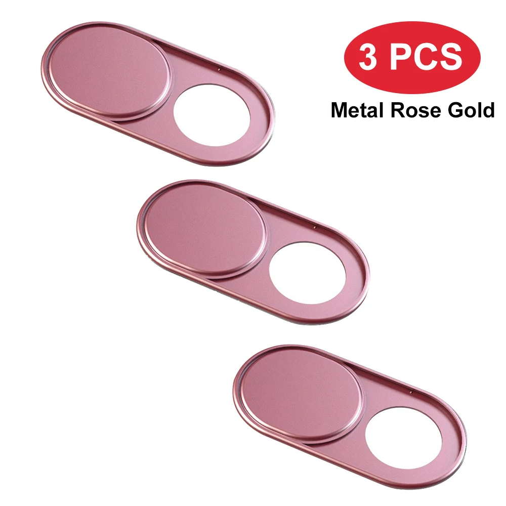 3 Metal Rose Gold Крышка веб-камеры для MacBook ноутбука iPad ПК планшета затвор Магнитный слайдер пластиковый универсальный антишпионский чехол для камеры стикер конфиденциальности - Цвет: 3 Metal Rose Gold