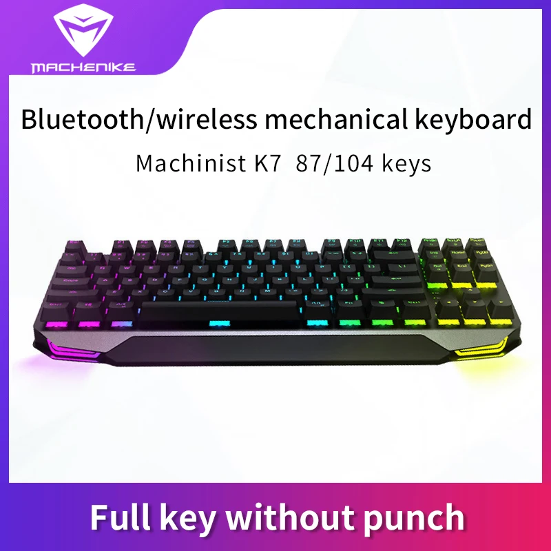 Беспроводная игровая клавиатура Machenike K7 механическая с 104/87 клавишами Bluetooth 3 0