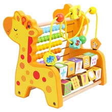 Деревянные игрушки-счеты с бусинами, Детские Обучающие шарики, Обучающие игрушки, обучающие игрушки для детей 1-3-4 лет