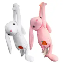 Мультяшная коробка для салфеток, переносная Милая креативная мягкая подушка для сна с кроликом, автомобильная подвесная бумажная салфетка, переносная бумажная коробка