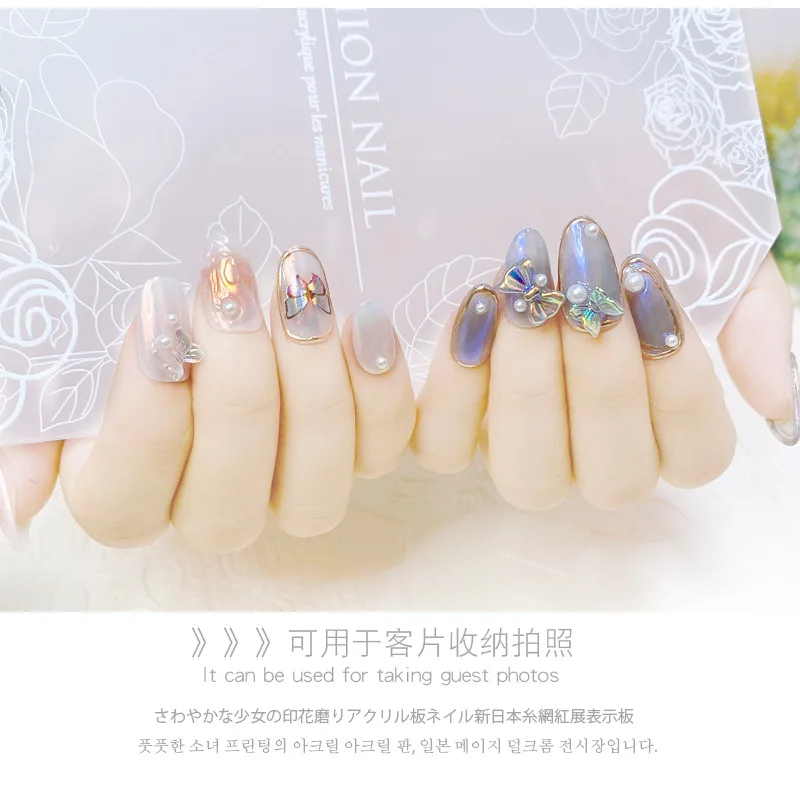 Acrylic Tabletop Acrylic Nail Art Display Irregular Board Transparent Nail Art Showing Holder, Acrylic Dust-proof Display Board