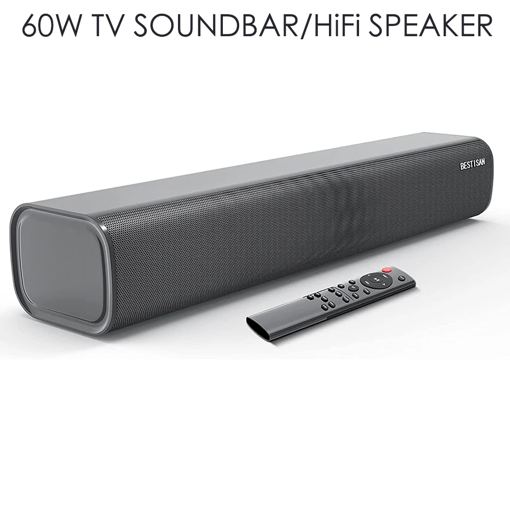 60w Soundbar Hifi Speaker 2.0 Home Theater Sound System Bluetooth