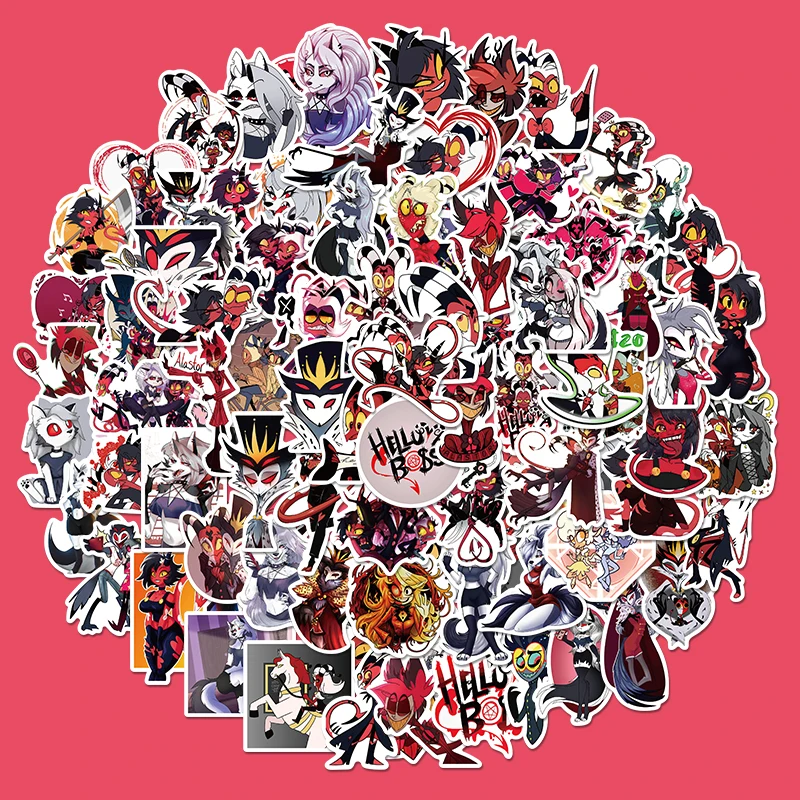 100PCS HELLUVA BOSS Stickers DIY For Bike Phone Laptop Travel Luggage Toy Sticker Waterproof Decal | Игрушки и хобби
