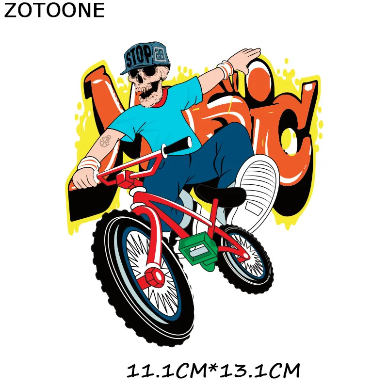 ZOTOONE мотоциклетные автомобильные патчи Панк Череп Наклейки железные OnTransfers для одежды футболки Diy аксессуары аппликации теплопередача G - Цвет: ZT1173