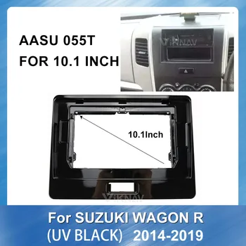 

2 din Radio Fascia for Suzuki Wagon R 2014-2019 (UV black) Stereo Audio Panel Mount Installation Dash Kit Frame Adapter Radio