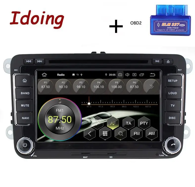 Idoing " 2din автомобиль Android 9,0 радио плеер для Volkswagen Touran Passat B6 PX5 4G+ 64G 8Core ips экран gps навигация Мультимедиа - Цвет: Standard with OBD