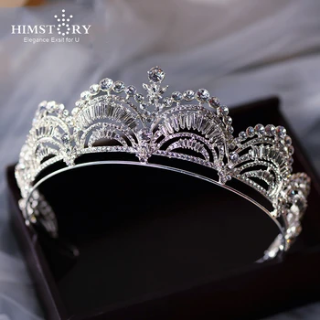 

Himstory Luxury Tiaras Crowns CRystal Princess Pageant Engagement Headband Wedding Hair Accessories Evening Dress Bridal Headpie