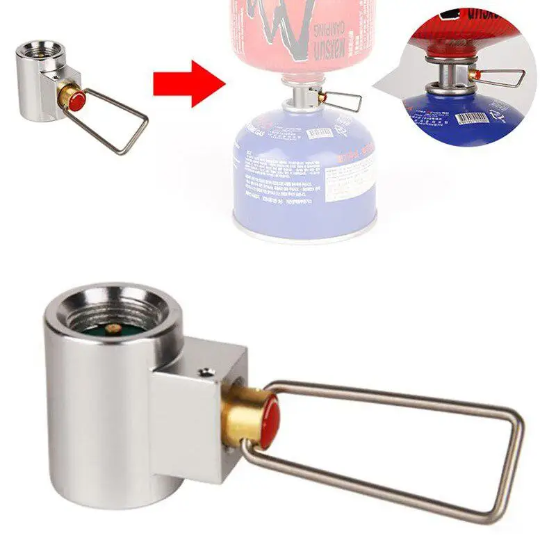 MeterMallOutdoor Camping Stove Refill Adapter Flat Gas Adapter Valve Canister Gas Convertor Shifter Cylinder Refill Adapter