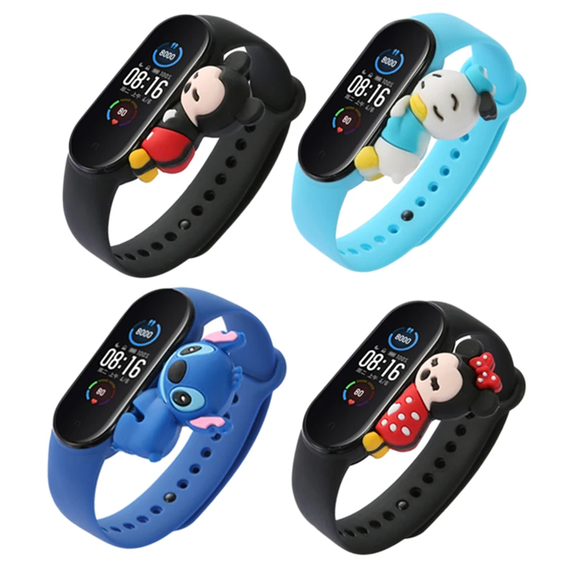 Смарт-часы регулируемые с мультяшными героями Диснея Mi Band 5 6 | Наручные часы