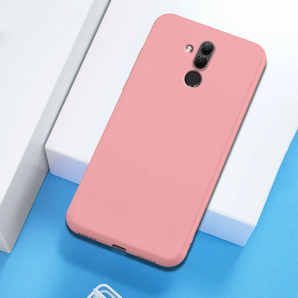 Розовый Для huawei mate 20 Lite чехол для huawei mate 30 20 Pro чехол Роскошный жидкий силиконовый Мягкий противоударный задний Чехол - Цвет: Розовый