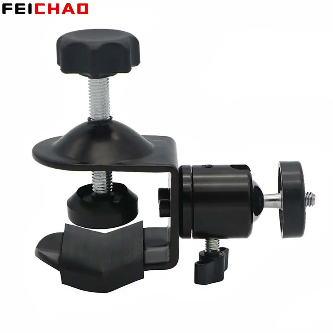 Universal Desktop C Type Clamp 360 Rotatable Mini Ball Head Tripod Adapter for SLR Flash Light Camera Mobile Phone Bracket Stand