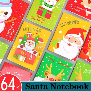 

New Arrival Cute Christmas Cartoon Note Rollover Book Portable Mini Portable Notebook Pocket Notepad Student Supplies Kawaii