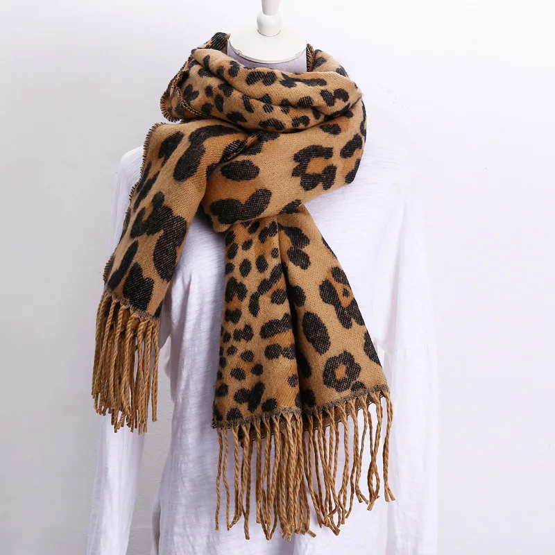 Модный рисунок с животным зеброй шарф для женщин отбеленная шерсть шаль с леопардовым рисунком шарфы женские зимние пончо искусственный кашемир палантин обертывание