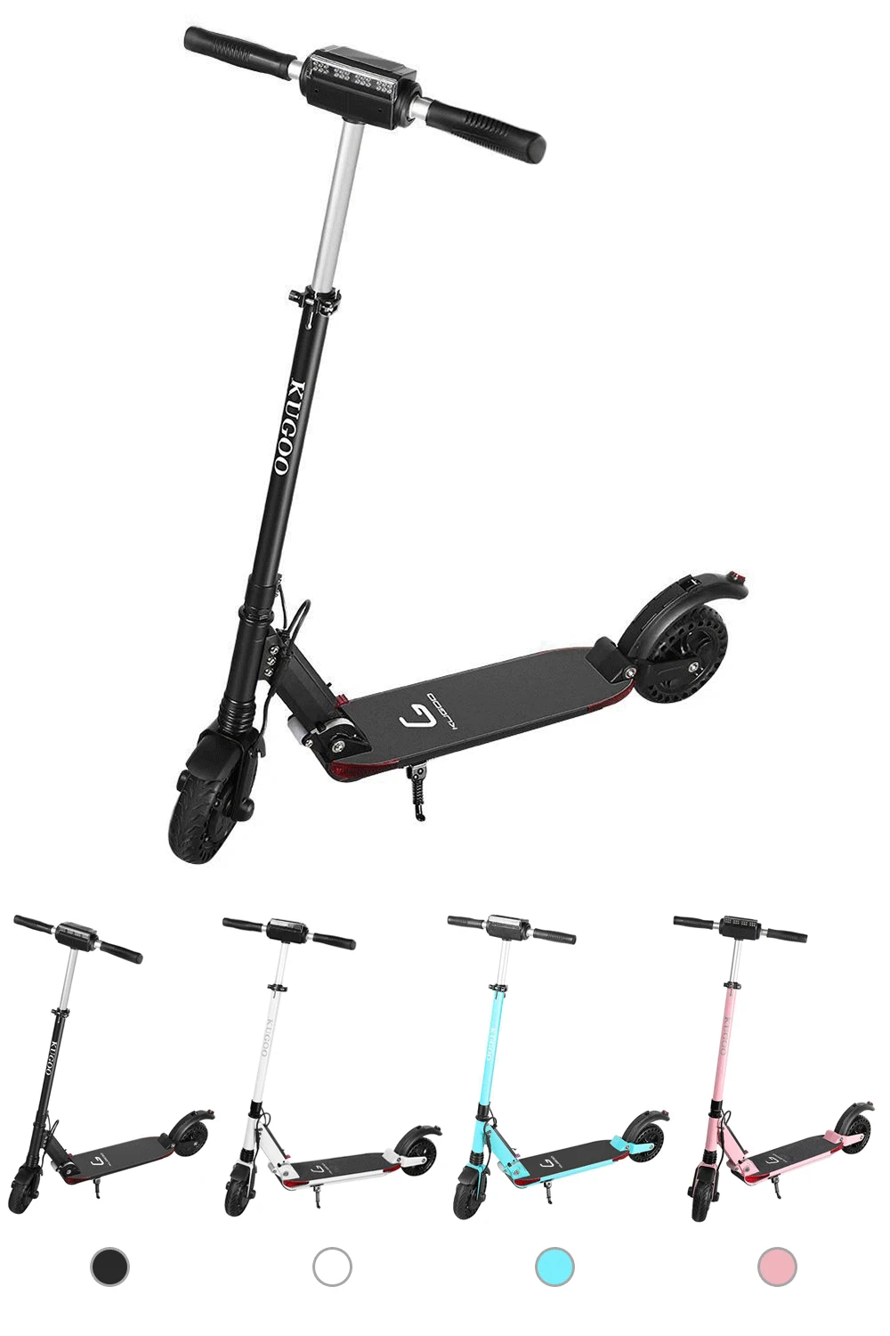 Cheap KUGOO S1 Pro Folding Electric Scooter 350W Motor LCD Display Screen Max 30km/h 8 Inch Tires & Safety Reflectors with Carry Bag 8