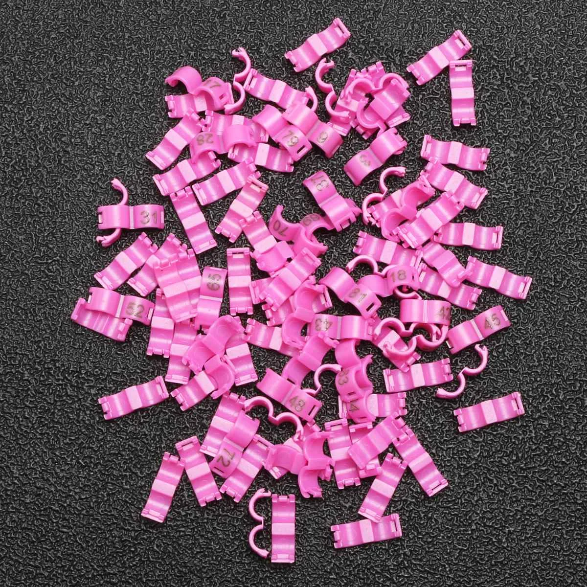 pink 50 шт./компл. 1-50 пронумерованные птицы кольца для лап птица кольцо для попугая курица Финч Канарские скомбинированные зажим оснастки диаметр 4 мм товары для фермы - Цвет: pink