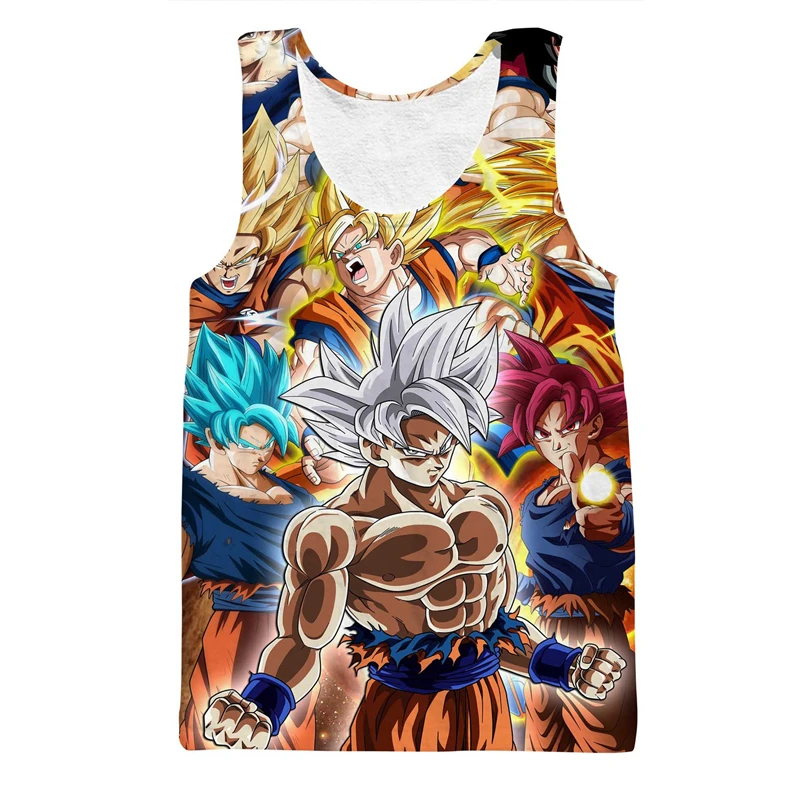 Dragon Ball Z Wukong безрукавка для мужчин жилет японский стиль аниме унисекс Топы И Футболки Фитнес Бодибилдинг Фитнес майка топы без рукавов 5XL