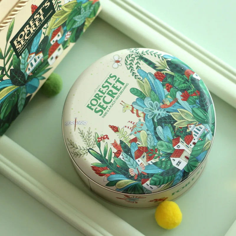 Cartoon Rabbit Round Empty Tin Box, Gift Storage Case