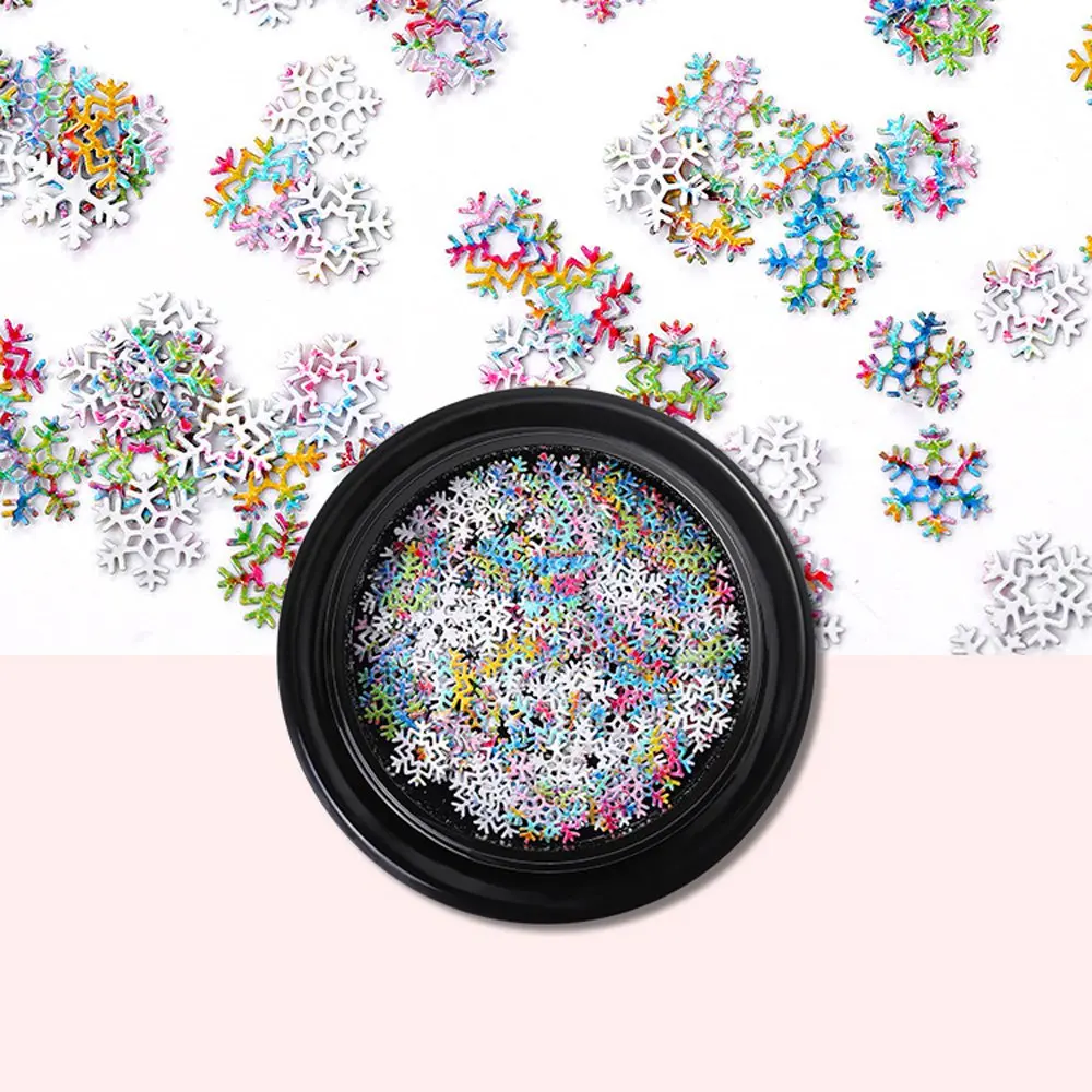 multicolor 1 коробка блестящая Снежинка для ногтей украшения блестки смешанные красочные 3D DIY тонкий ломтик наклейки для ногтей Рождественский Декор Маникюрный Инструмент - Цвет: multicolor