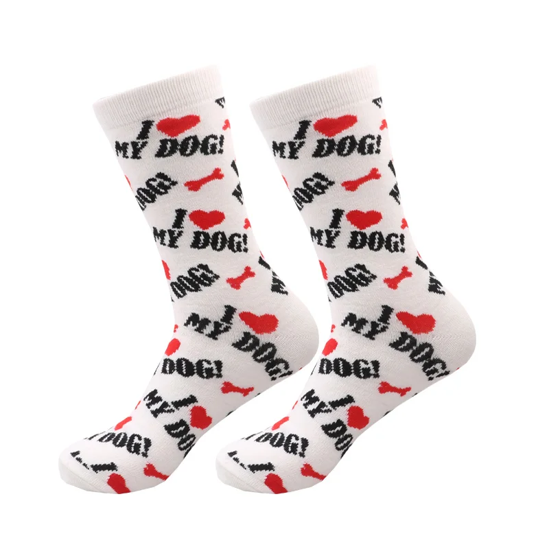 Модные Носки с рисунком счастливой собаки теплые зимние мягкие носки для мужчин и женщин подарок