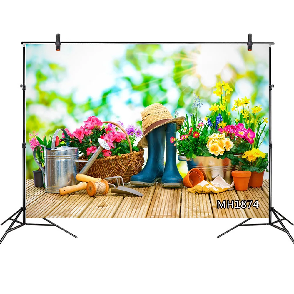 Herbe color/ée Motif Floral pour b/éb/é et Enfants 7x5 ft Lapin Allenjoy Toile de Fond Rustique en Bois pour Photographie de Printemps Motif Lapin