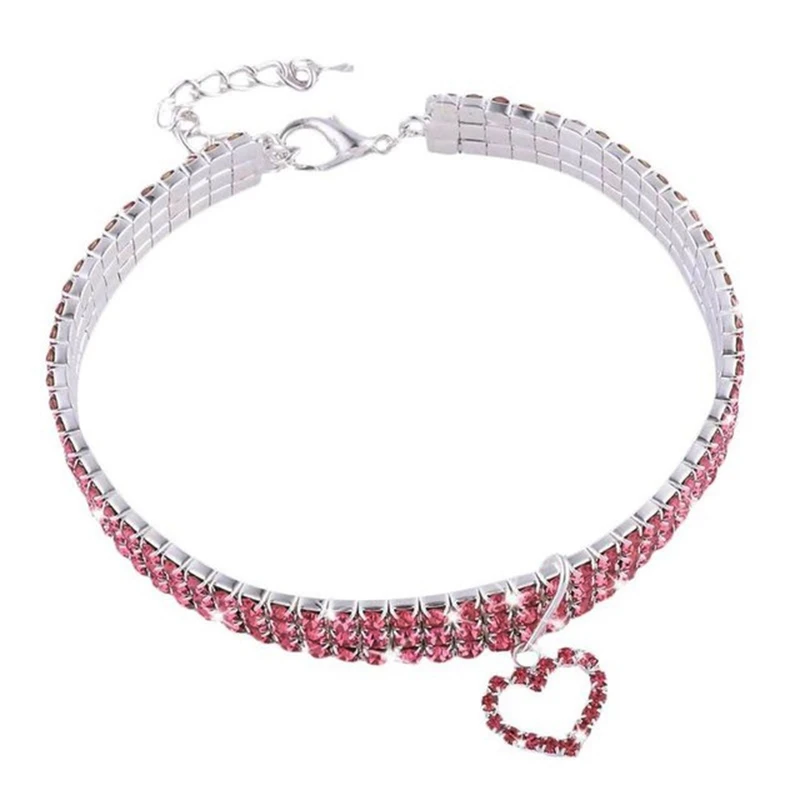 Style2 Pink Новинка, ошейник для собак, стразы, ожерелье для питомца, для щенка, кошки, красивые аксессуары для собак, милый ошейник для кошек для домашних животных на год, принадлежности - Цвет: Style2 Pink
