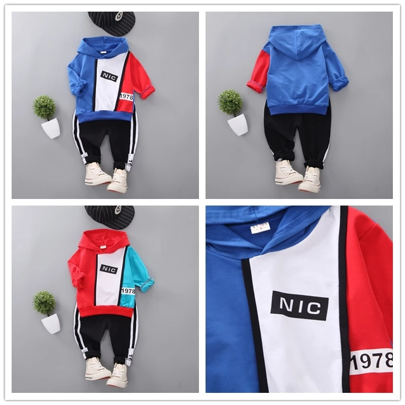 Spring Autumn Children Cotton Clothing Suit Baby Boys Girls Clothes Kids Sport Hoodies Pants 2Pcs/Sets Fahion Toddler Tracksuits