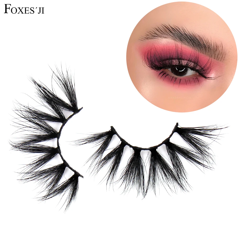 

FOXESJI Makeup 25mm Lashes 5D Mink Eyelashes High Volume Fluffy Long lasting Natural False Eyelashes Eyelash Popular Eye Lashes