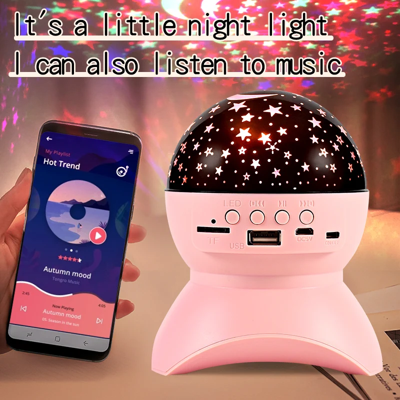 Disco Ball Home Party Light DJ Stage Lighting with USB Rechargeable Wireless Bluetooth Speaker Music Projector Night Light