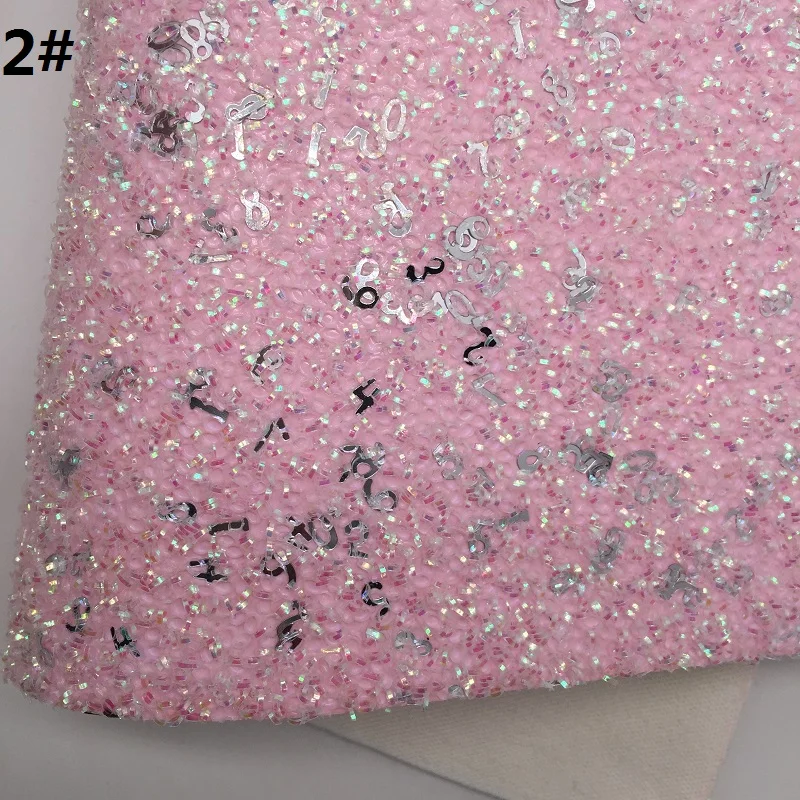 2 Mini Roll 30x134CM PINK Glitter Fabirc, Chunky Glitter Leather, Glitter Leather Roll For Making Bows LEOsyntheticoDIY SK001 - Цвет: 2