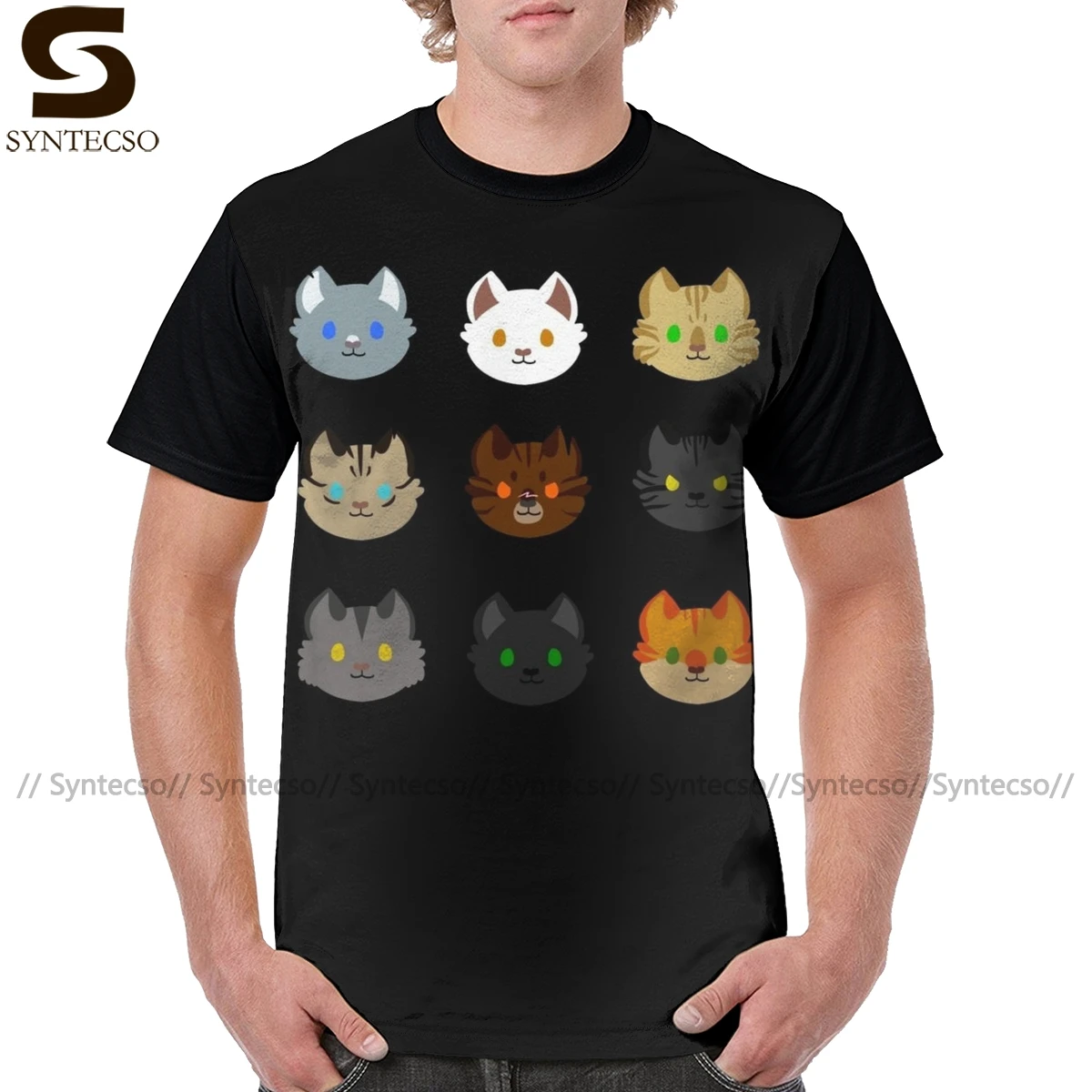 Warrior T Shirt Thunderclan T-Shirt Funny Graphic Tee Polyester Oversize Short Sleeve Tshirt | Мужская одежда