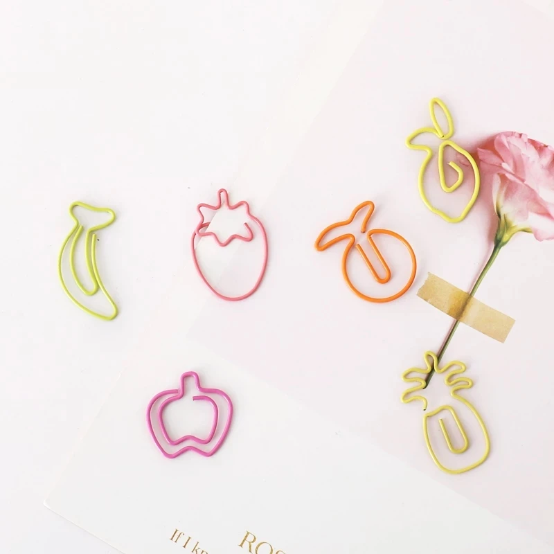 

ALLTU Creative cute fruit metal paper clip bookmark envelope clip notepad stationery school office supplies