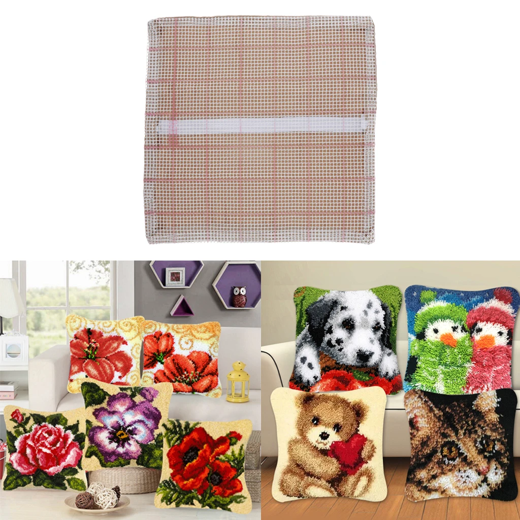 1 Piece Blank Rug Hooking Making Canvas DIY Hooking Rug Mesh Canvas Rug Making Supplies for Cushion Needlepoint Embroidery Craft