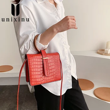 

Crocodile Pattern Crossbody Bags For Women 2020 Small Chain Handbag Small Bag PU Leather Hand Bag Ladies Designer Shoulder Bags