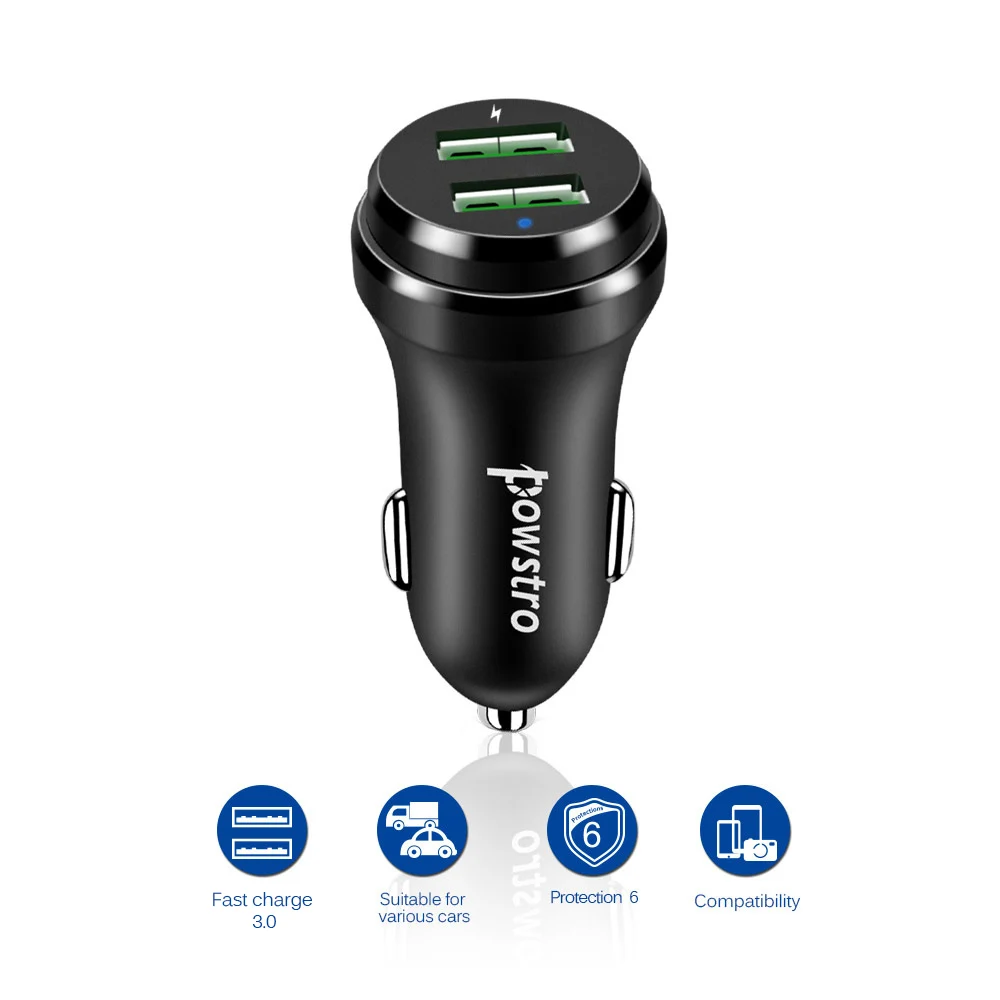 Автомобильное зарядное устройство с двумя USB, быстрое зарядное устройство, универсальное автомобильное зарядное устройство для мобильного телефона Xiaomi, huawei, IPhone 11, для автомобилей, грузовиков