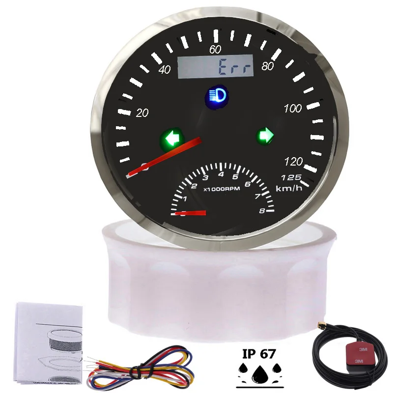 2 In 1 Multi function Digital GPS Speedometer Gauge 0 8000 RPM