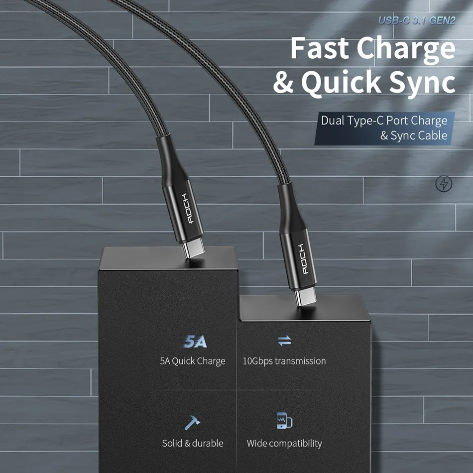 ROCK usb type C кабель 5А быстрая зарядка данных type-C USB зарядное устройство для Xiaomi Mi9 huawei P30 Pro Телефон Supercharge Быстрая зарядка 3,0