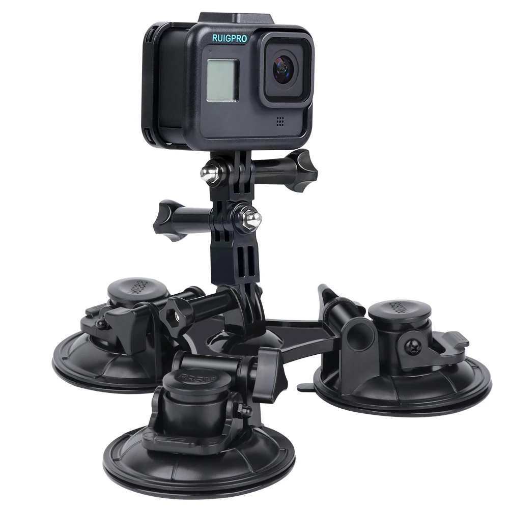 

Car Suction Cup Glass Holder Triangle Low angle 1/4" tripod Adapter Mount for Gopro 8 7 6 5 4 max SJCAM Xiaomi Yi 4K Accessories