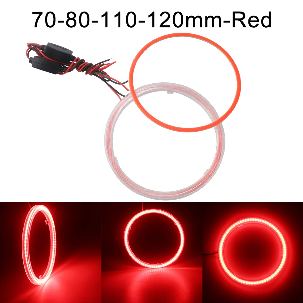 2X 60 мм 70 80 90 100 110 120 DC 12V COB Автомобильный светодиодный Ангельские глазки гало