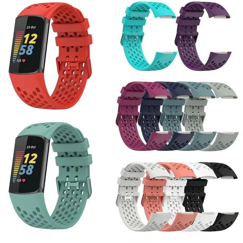 Cinturino Dell'Orologio Per Fitbit Charge 5 6 Fitness Cinturino In Silicone Morbido Traspirante Cinturino Per Fit Bit Charge 5 6 Smart Watch