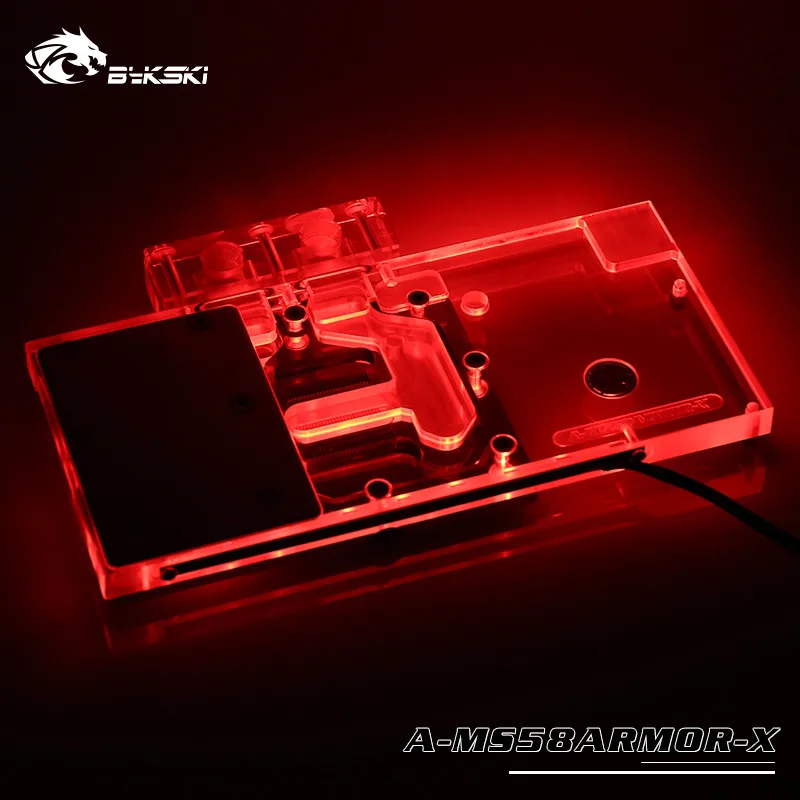 Bykski полный охват RGB/A-RGB GPU блок водяного охлаждения для MSI RX580 ARMOR видеокарты A-MS58ARMOR-X